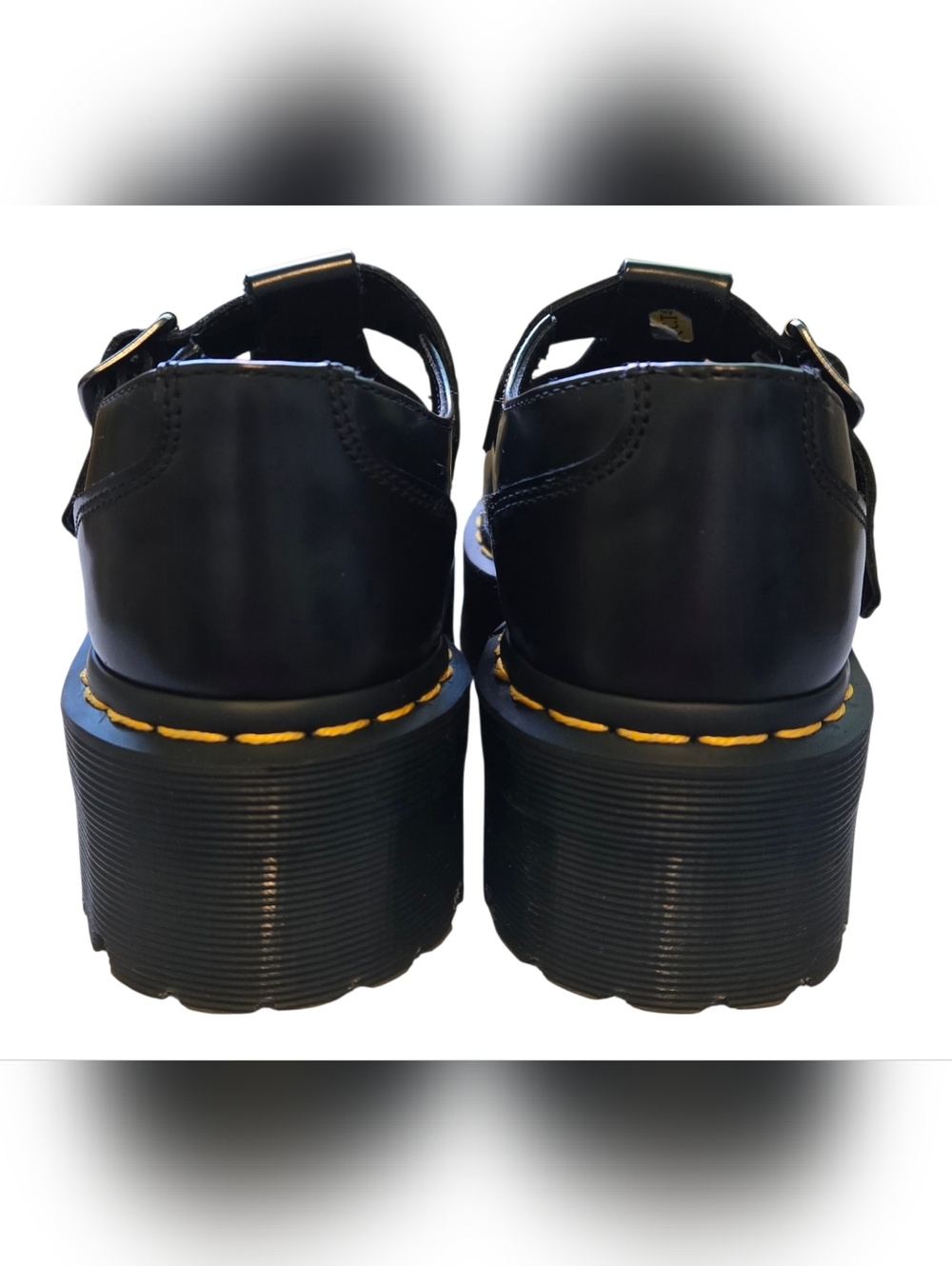 SOLD!! SOLD!! r. Martens Bethan Polished Smooth Leather Platform Mary Janes - Picture 8 of 11